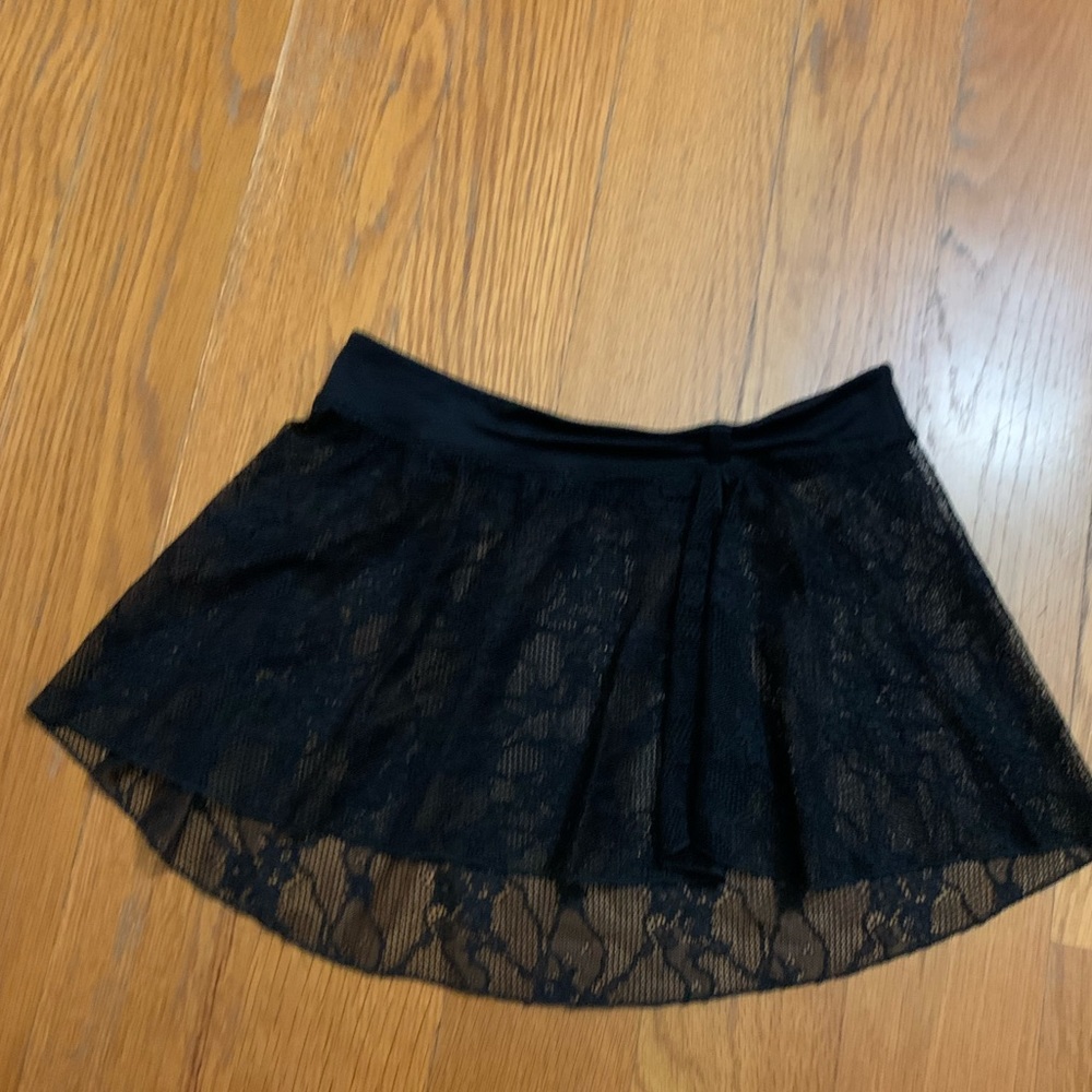 Black stretch lace ballet skirt